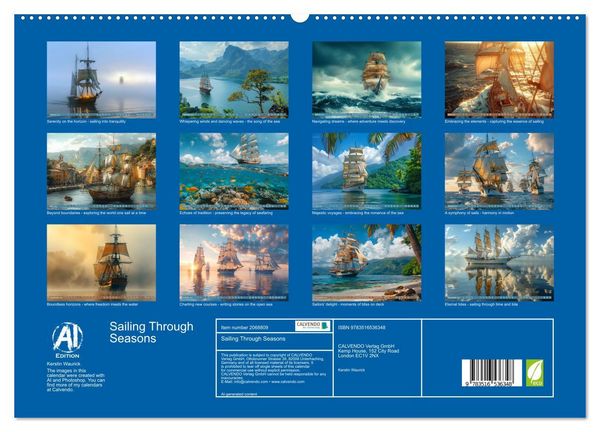 Produktbild: Sailing Through Seasons (High Quality Premium Wall Calendar 2026 DIN A2 landscape),CALVENDO 12 Month Wall Calendar