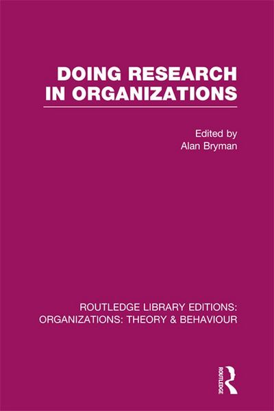 Produktbild: Doing Research in Organizations (RLE: Organizations)
