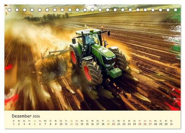 Produktbild: Traktoren - tolle Momente (Tischkalender 2026 DIN A5 quer), CALVENDO Monatskalender
