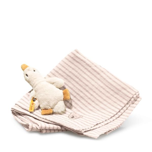 Produktbild: Steiff 242960 - Geschenkset Gilda Gans Greifling mit Rassel und Spucktuch