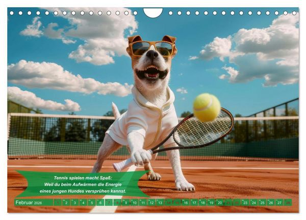 Produktbild: Der tierisch lustige Tennis-Kalender (Wandkalender 2026 DIN A4 quer), CALVENDO Monatskalender