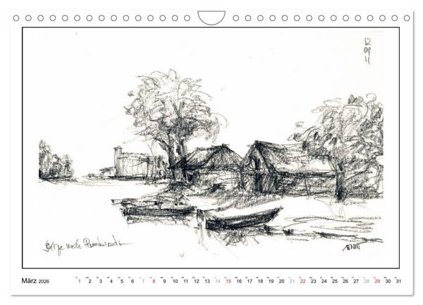 Produktbild: Rembrandt Landschaften wgVoigt (Wandkalender 2026 DIN A4 quer), CALVENDO Monatskalender
