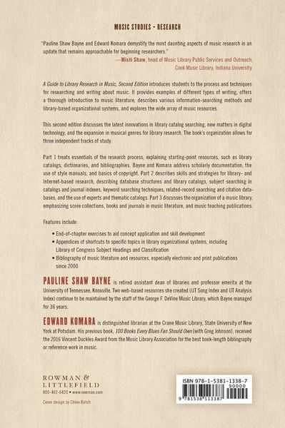 Produktbild: Guide to Library Research in Music
