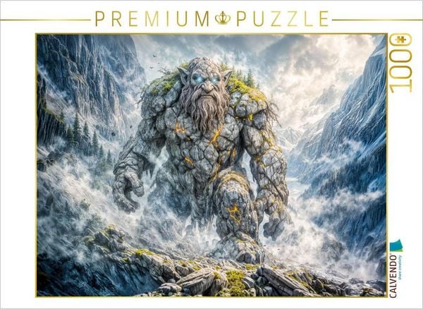 CALVENDO Puzzle Troll Puzzle Fantasy Riese mit Glühenden Lavarissen | 1000 Teile Lege-Größe 64x48cm Foto-Puzzle für glückliche Stunden