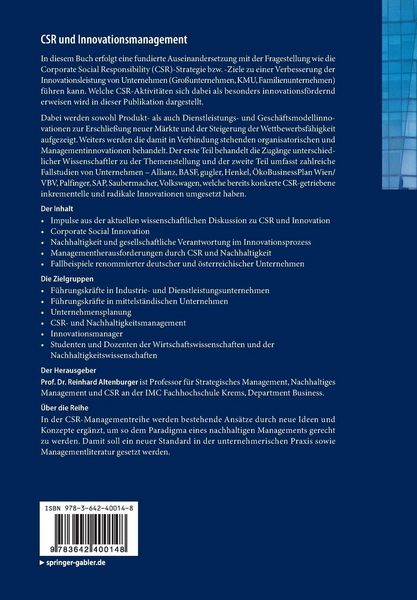 Produktbild: CSR und Innovationsmanagement