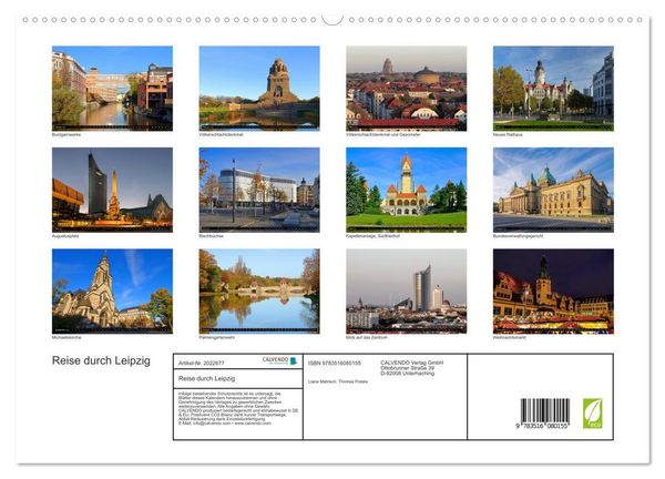 Produktbild: Reise durch Leipzig (hochwertiger Premium Wandkalender 2026 DIN A2 quer), Kunstdruck in Hochglanz