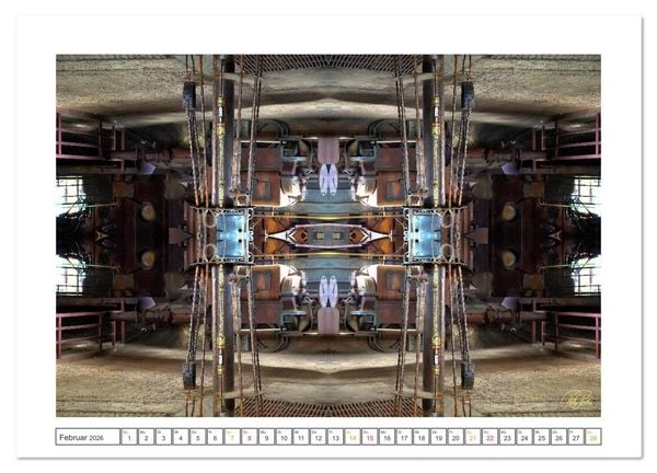 Produktbild: Faszination Spiegelung - Industrie und Technik (Wandkalender 2026 DIN A2 quer), CALVENDO Monatskalender