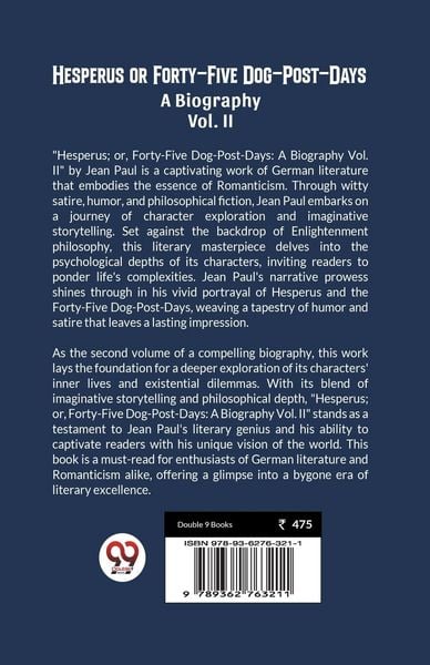 Produktbild: Hesperus or Forty-Five Dog-Post-Days A Biography Vol. II