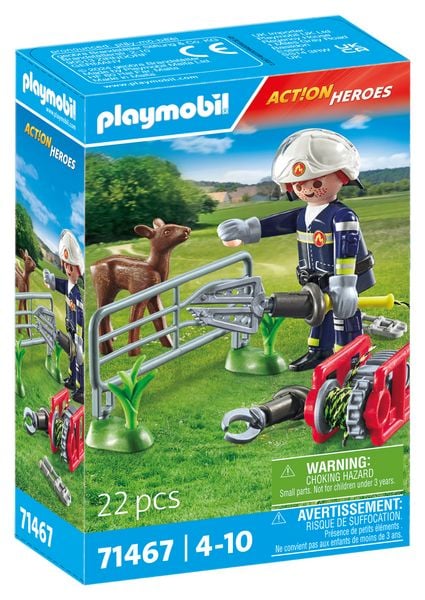 Produktbild: PLAYMOBIL 71467 Feuerwehr-Tierrettung