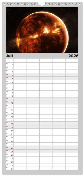 Produktbild: Familienplaner 2026 - Intergalaktische Reise zu fernen Welten mit 5 Spalten (Wandkalender, 21 x 45 cm) CALVENDO