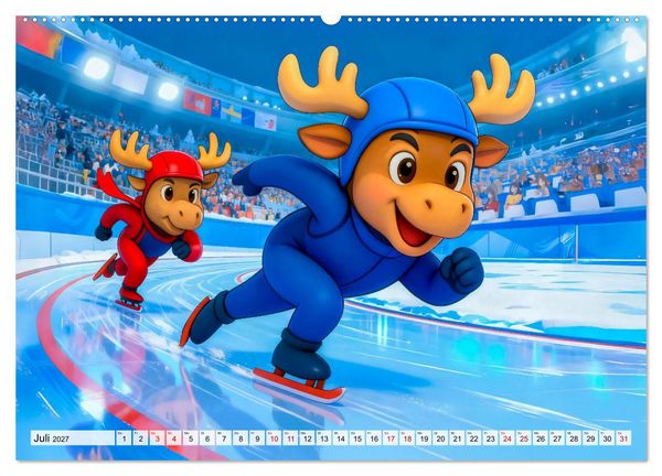 Produktbild: Tierischer Wintersport - Lustige Tiere im Schnee (hochwertiger Premium Wandkalender 2027 DIN A2 quer), Kunstdruck in Hochglanz