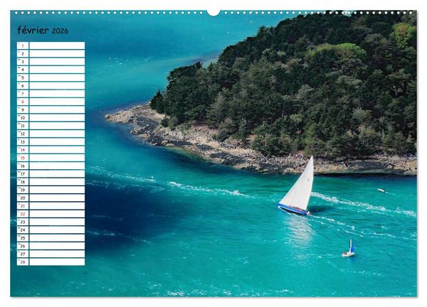 Produktbild: Le Golfe du Morbihan vu du ciel (Calendrier mural 2026 DIN A2 vertical) calendrier de bureau