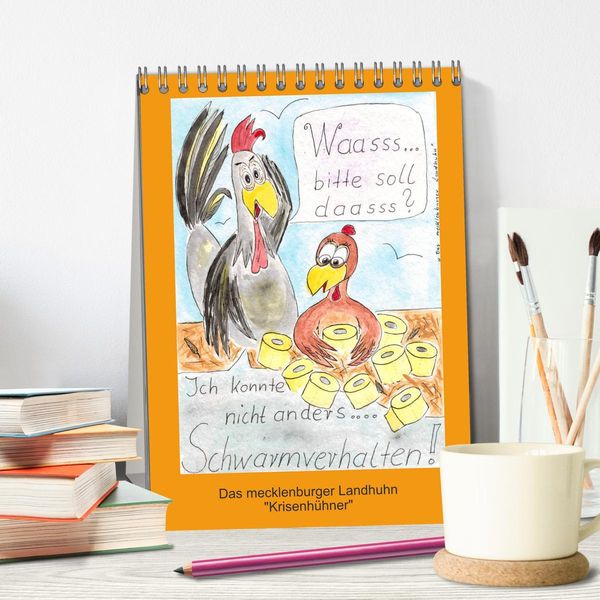 Produktbild: Das mecklenburger Landhuhn "Krisenh&uuml;hner" (Tischkalender 2026 DIN A5 hoch), CALVENDO Monatskalender
