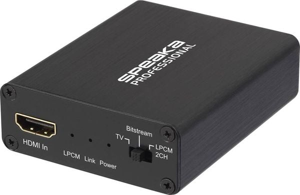 SpeaKa Professional Audio Extraktor SP-AE-H/TC-04v2 [HDMI - HDMI, Toslink, Klinke, Cinch] 3840 x 2160 Pixel