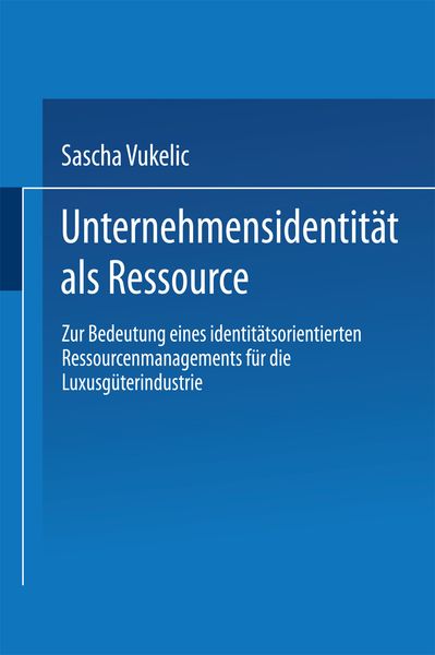 Produktbild: Unternehmensidentit&auml;t als Ressource