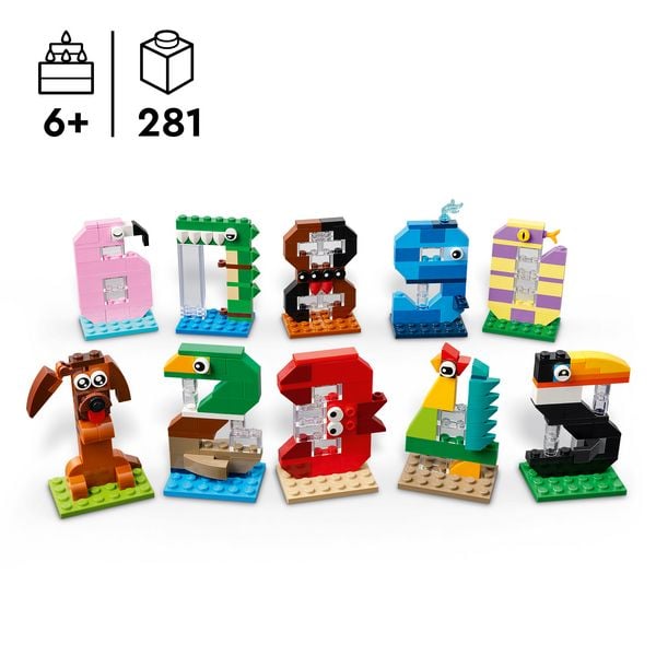 Produktbild: LEGO 40807 Geburtstagszahlen, Tierdeko, Tortenaufsatz, entwicklungsf&ouml;rderndes Geschenk f&uuml;r Kinder
