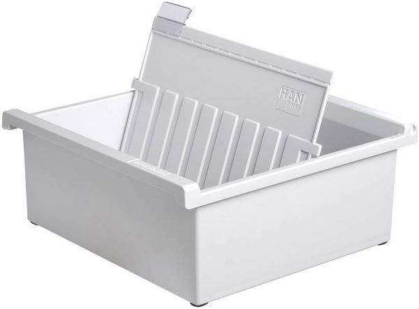 Produktbild: HAN 965-0-11 Karteitrog Lichtgrau max. Anzahl der Karten: 800 Karten DIN A5 quer