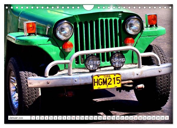 Produktbild: Willys Station Wagon - Ein Taxi mit Kultstatus in Kuba (Wandkalender 2026 DIN A4 quer), CALVENDO Monatskalender