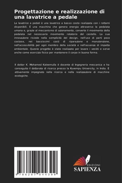 Produktbild: Progettazione e realizzazione di una lavatrice a pedale