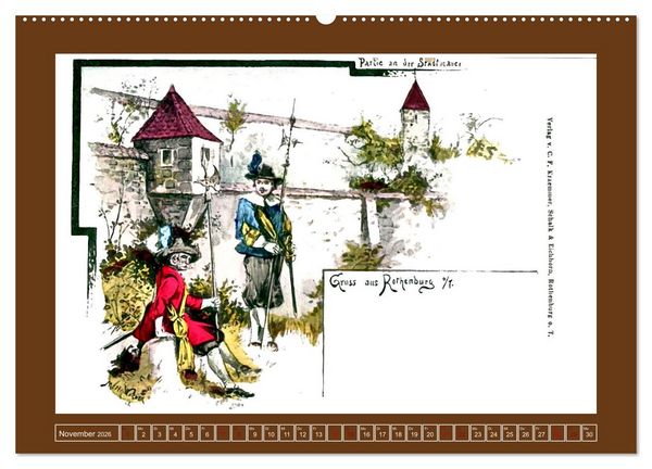 Produktbild: Gru&szlig; aus Rothenburg ob der Tauber (Wandkalender 2026 DIN A2 quer), CALVENDO Monatskalender