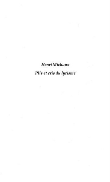 Produktbild: Henri Michaux