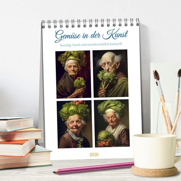 Produktbild: Gem&uuml;se in der Kunst (Tischkalender 2026 DIN A5 hoch), CALVENDO Monatskalender