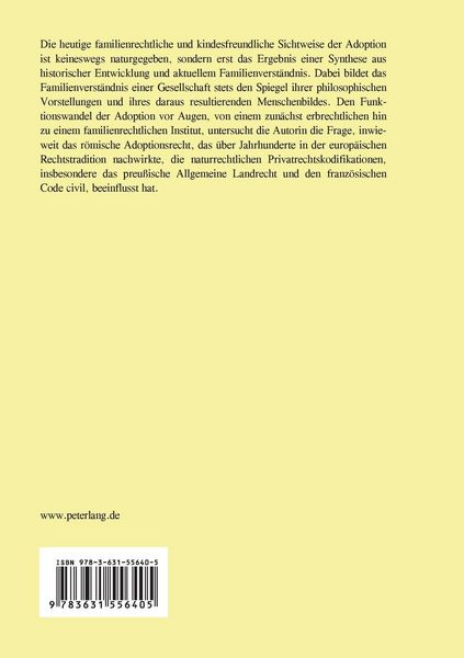 Produktbild: Das Institut der Adoption im preu&szlig;ischen Allgemeinen Landrecht und im franz&ouml;sischen Code civil zwischen Rezeption r&ouml;misch-rechtlicher Prinzipien und ver&auml;ndertem Familienverst&auml;ndnis