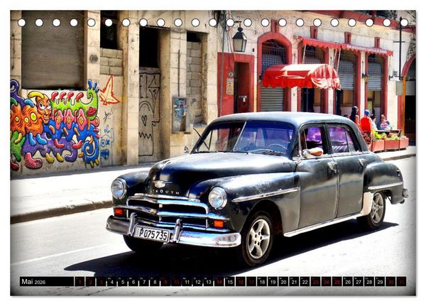 Produktbild: PLYMOUTH '50 - Ein US-Oldtimer in Havanna (Tischkalender 2026 DIN A5 quer), CALVENDO Monatskalender