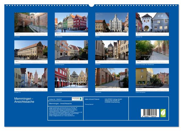 Produktbild: Memmingen - Ansichtssache (hochwertiger Premium Wandkalender 2026 DIN A2 quer), Kunstdruck in Hochglanz