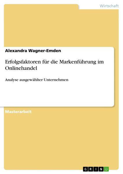 Produktbild: Erfolgsfaktoren f&uuml;r die Markenf&uuml;hrung im Onlinehandel