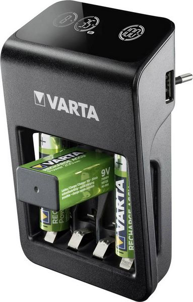 Produktbild: Varta LCD Plug Charger+ 4x 56706 Rundzellen-Ladeger&auml;t NiMH Micro (AAA), Mignon (AA), 9 V Block