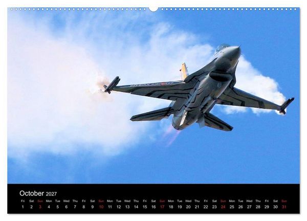 Produktbild: General Dynamics F-16 Fighting Falcon (High Quality Premium Wall Calendar 2027 DIN A2 landscape),CALVENDO 12 Month Wall Calendar