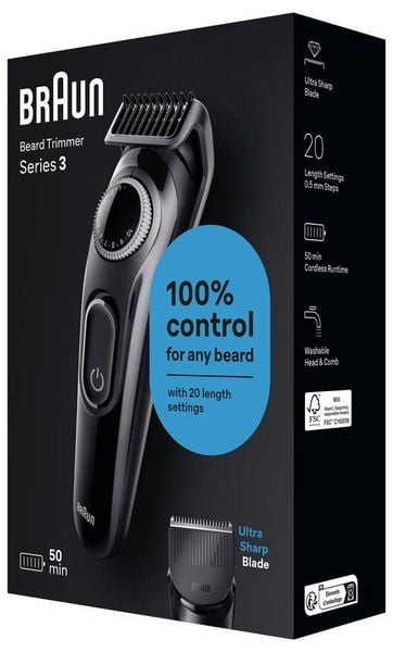 Produktbild: Braun BT3400 Bartschneider, Pr&auml;zisions Trimmer abwaschbar Schwarz