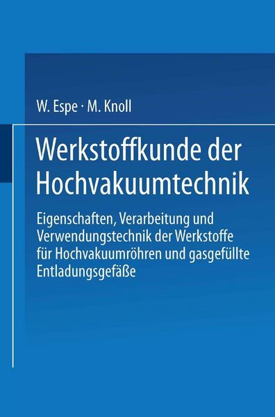 Produktbild: Werkstoffkunde der Hochvakuumtechnik
