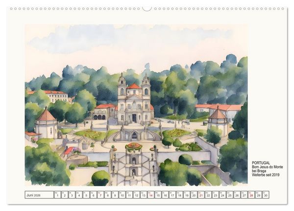 Produktbild: Europ&auml;ische Welterbest&auml;tten (Wandkalender 2026 DIN A2 quer), CALVENDO Monatskalender