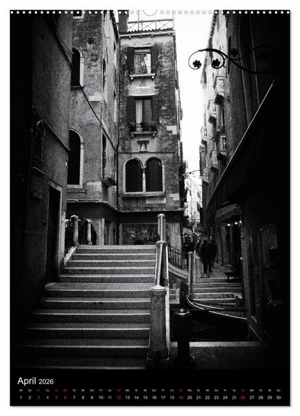 Produktbild: Venice Noir - Das etwas andere Venedig (hochwertiger Premium Wandkalender 2026 DIN A2 hoch), Kunstdruck in Hochglanz