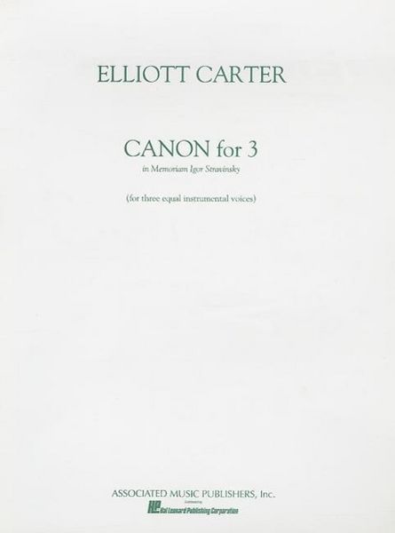 Produktbild: Canon for 3 in Memoriam of Igor Stravinsky