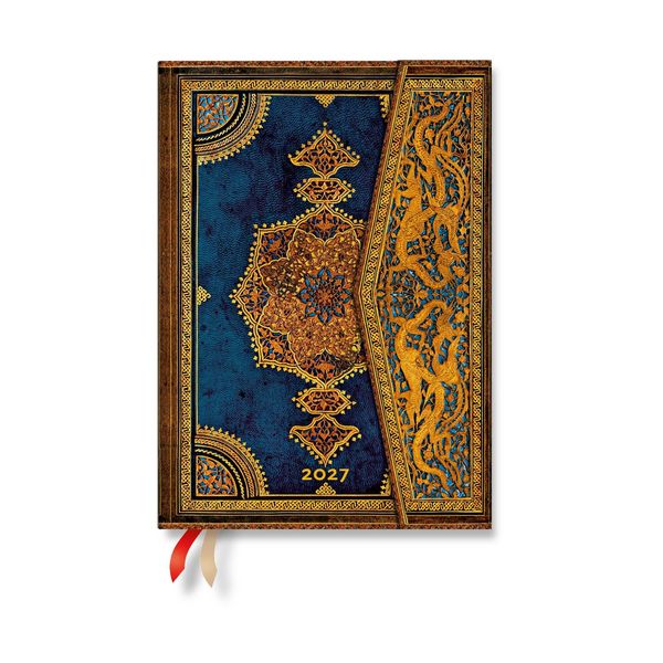 Produktbild: 2027 Safavid Indigo MIDI Horizontal Hardcover 12-Month Weekly Planner, 160pg, 100gsm by Paperblanks (Safavid Binding Art)