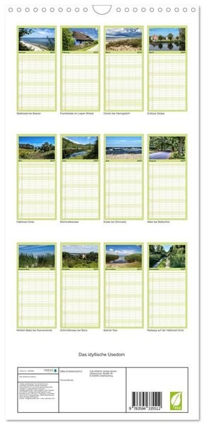 Produktbild: Familienplaner 2027 - Das idyllische Usedom mit 5 Spalten (Wandkalender, 21 x 45 cm) CALVENDO