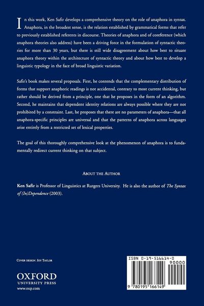 Produktbild: The Syntax of Anaphora