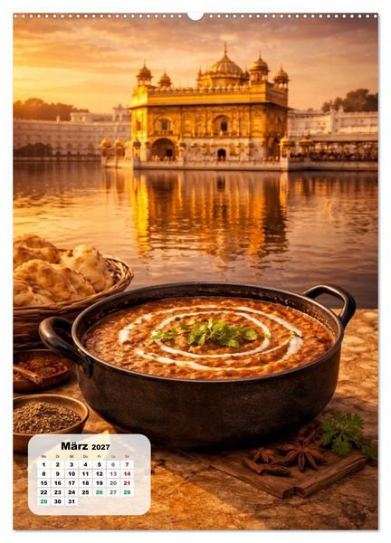 Produktbild: Indien - Eine Schlemmerreise durchs Land der Gew&uuml;rze (hochwertiger Premium Wandkalender 2027 DIN A2 hoch), Kunstdruck in Hochglanz
