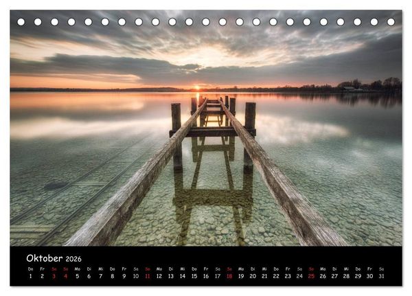 Produktbild: silent minutes - Lichtstimmungen im 5-Seen-Land (Tischkalender 2026 DIN A5 quer), CALVENDO Monatskalender