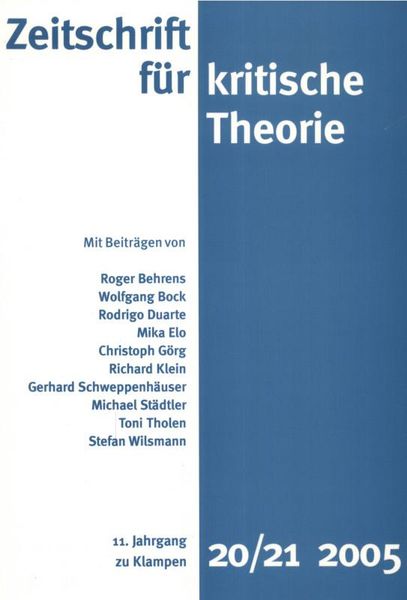 Produktbild: Zeitschrift f&uuml;r kritische Theorie / Zeitschrift f&uuml;r kritische Theorie, Heft 20/21 (2005)