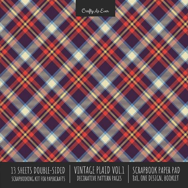 Produktbild: Vintage Plaid 1 Scrapbook Paper Pad 8x8 Scrapbooking Kit for Cardmaking Gifts, DIY Crafts, Printmaking, Papercrafts, Decorative Pattern Pages