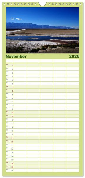 Produktbild: Familienplaner 2026 - USA-S&uuml;dwesten von seiner sch&ouml;nsten Seite 2026 mit 5 Spalten (Wandkalender, 21 x 45 cm) CALVENDO