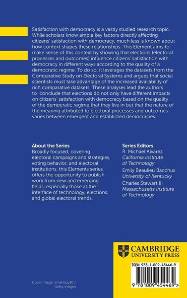 Produktbild: Elections and Satisfaction with Democracy