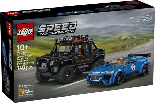 Produktbild: LEGO Speed Champions 77264 Jaguar Project 7 & Land Rover Defender, Spielzeugautos f&uuml;r Kinder