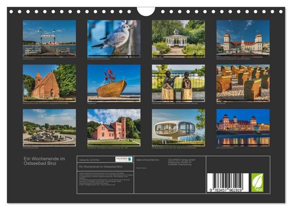 Produktbild: Ein Wochenende im Ostseebad Binz (Wandkalender 2026 DIN A4 quer), CALVENDO Monatskalender