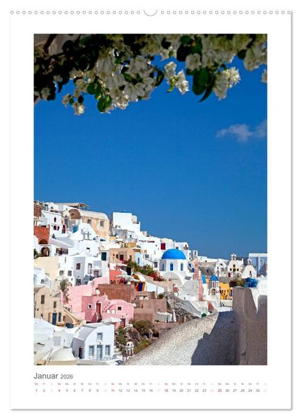 Produktbild: SANTORINI - INSEL DES LICHTS (Wandkalender 2026 DIN A2 hoch), CALVENDO Monatskalender