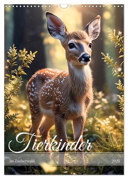 Produktbild: Tierkinder im Zauberwald (Wandkalender 2026 DIN A3 hoch), CALVENDO Monatskalender